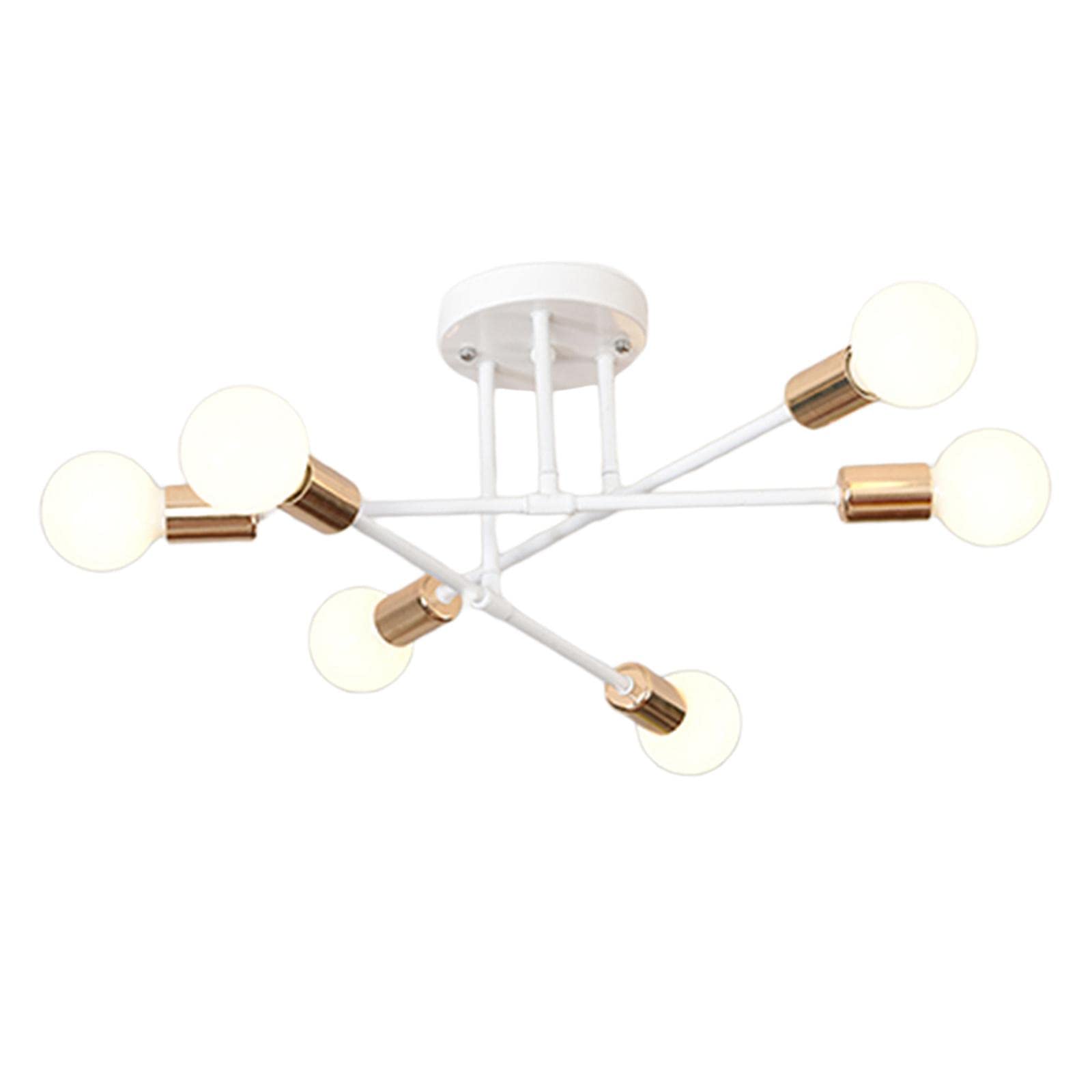 Lámpara de Techo Moderna, Acabado, 6 Luces, + Dorado