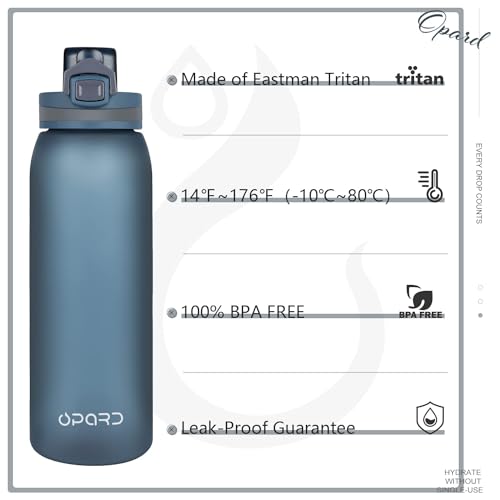 Opard-Sports-Water-Bottle-900ml-BPA-Free-Non-Toxic-Tritan-Plastic-Drinking-Bottle-with-Leak-Proof-Flip-Top-Lid-for-Gym-Yoga-Fitness-Camping