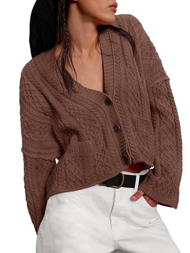 Yousify Womens Cable Knit Cardigans Fall Oversized...