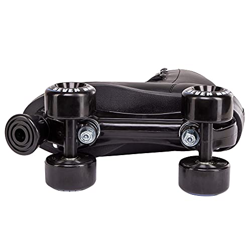 C SEVEN C7skates Quad Roller Skates | Retro Design (Black, Youth 1)