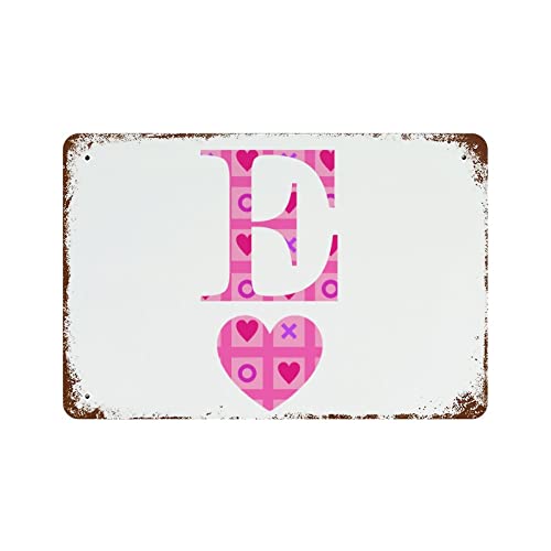 Panneau de Saint-Valentin en aluminium durable, initiale E 30x45cm - 2