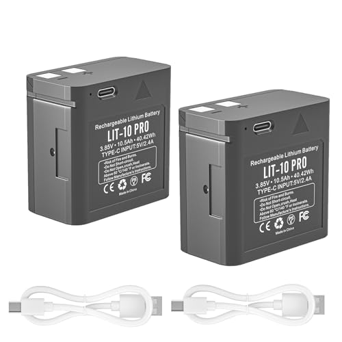 Replacement LIT-10 Battery for SPYPOINT Cellular Trail Camera,10500mAh Rechargeable Lit-10 Pro Lithium Battery Pack Fit for SpyPoint LINK MICRO LTE/LINK-MICRO-S-LTE/LM2/Cell link Camera（2 Pack）
