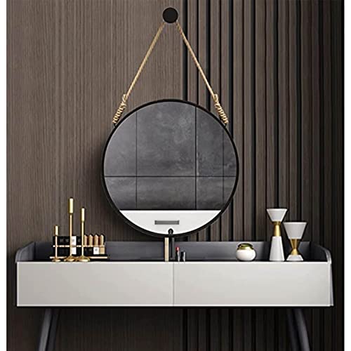 MKYOKO Espejo Negro con Marco Circular Grande