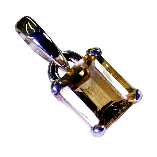 Pendentif citrine réelle et argent sterling pour femme style griffe