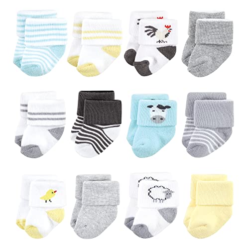 Image of Hudson Baby baby-girls Cotton Rich Newborn and Terry Socks