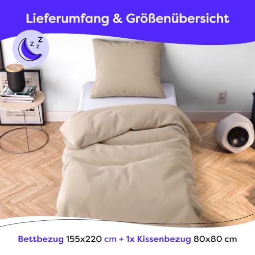 Wolkenfeld Mikrofaser Bettwäsche 155x220 cm – Kuschelig Weich, Bügelfrei & Doppelt Gebürstet – Oeko-TEX Bettwäsche-Sets… – Ansicht 4