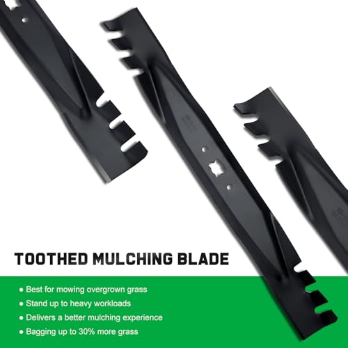Image of Grasscool 21 inch Deck Troy Bilt Mower Mulching Blade Replacement 942-0741A | Fits OEM 742p0741-x 742-0741 942-0741-X,Cub Cadet SC500E SC500Z SC700E CC989 Walk-Behind Push Self-Propelled,Gator Bagger Cut