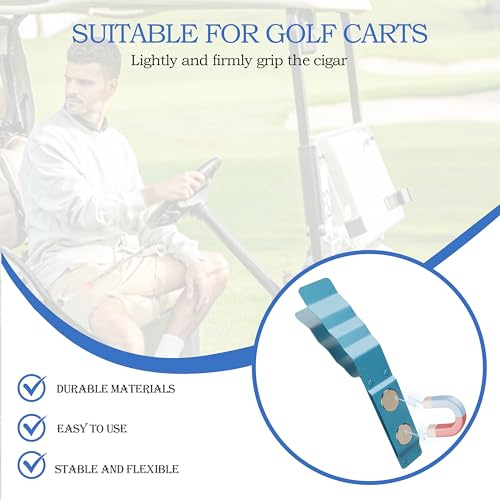 Cigar Clips & Stands For Magnetic Golf Cart, Golf Cart Cigar Holder Clip, Aluminum Alloy Strong Magnetic, Bright Blue Anti Loss, Equipped With Nylon Strap, 2 Pcs. - Image 4