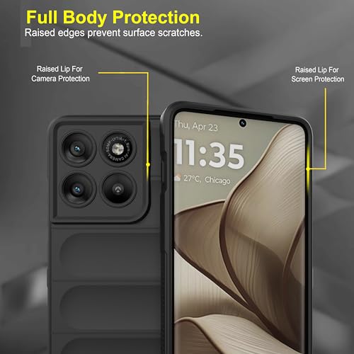 Image of Zapcase Back Case Cover for Motorola Edge 70 5G | Compatible for Motorola Edge 70 5G Back Cover | Liquid Silicon Magic Case with Camera Protection | Black