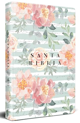 Biblia RVR 1960 letra grande, manual, tapa dura Cantar de Cantares flores rosada s / Spanish Bible RVR 1960 Handy Size Large Print HC Song of Solomon Pink Flowe