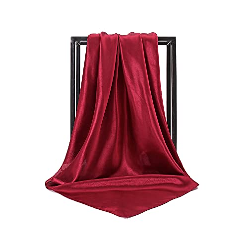 Image of Women's 35 inch Satin Square Silk Like Hair Scarves and Wraps Headscarf for Sleeping