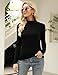 Totatuit Women's Turtleneck Long Sleeve Shirts Fall Fashion Basic Thermal Underwear Tops Winter Clothes 2025 Black Medium