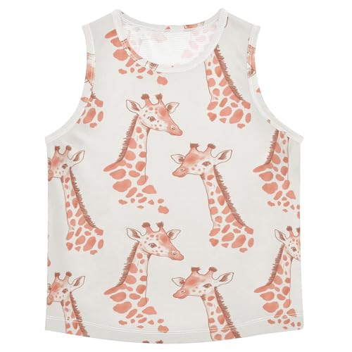 Boys Tank Top Shirts Giraffe Lovely Animal Sleeveless T-Shirts Crew Neck for Kids Clothing Children