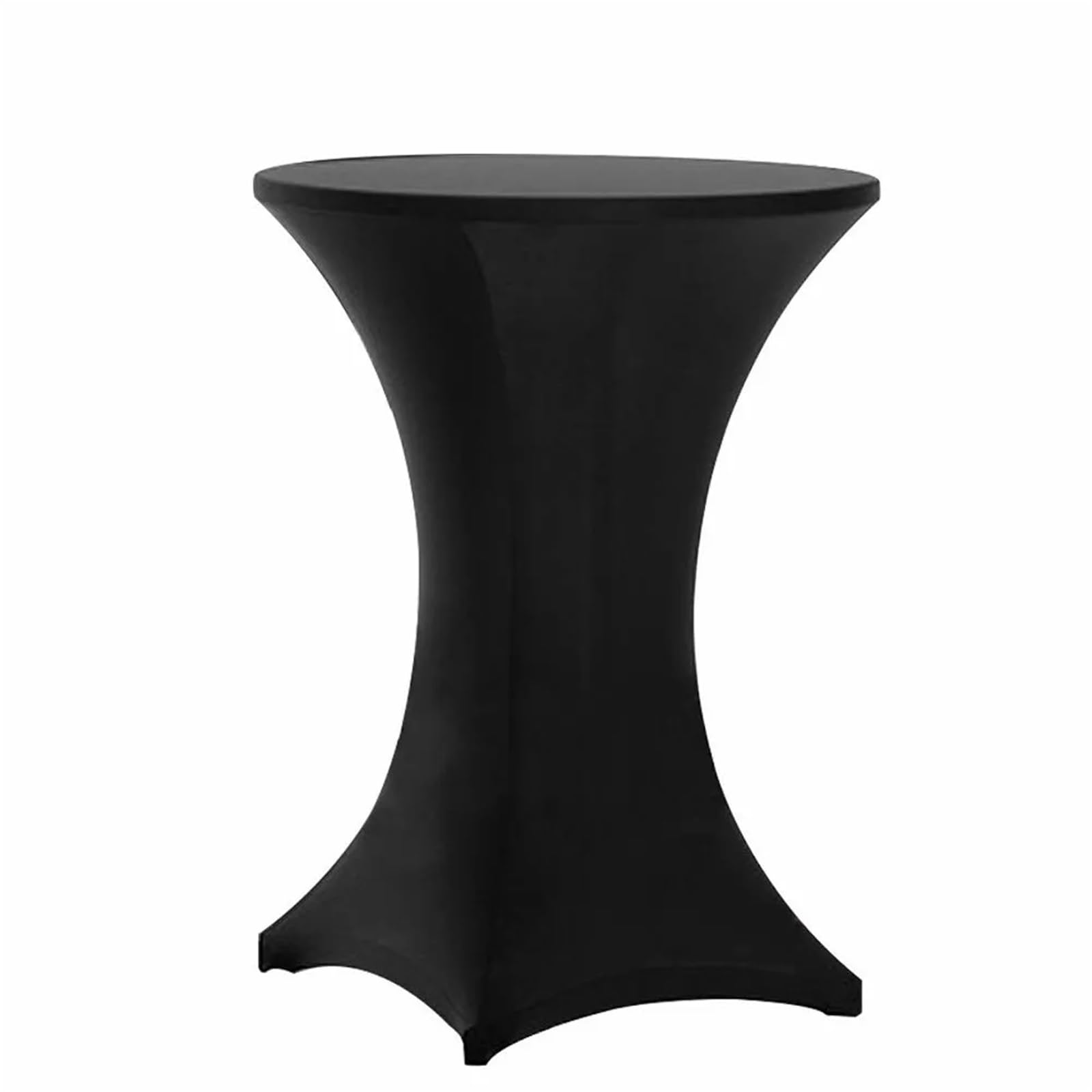 Xinglongs Spandex Cocktail Table Cover 2PC Stretch Round Tablecloth for Cocktail Bar Hotel Wedding Party(Black,80x110cm)