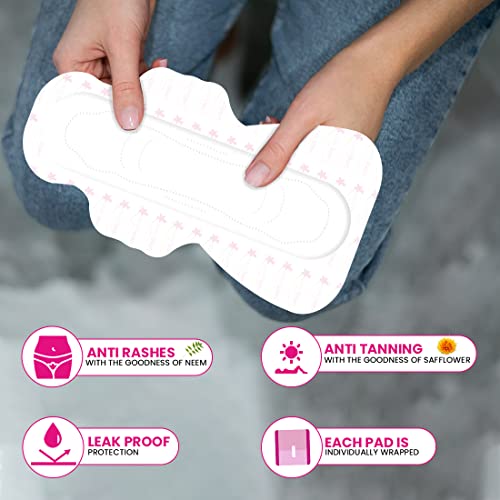Image of everteen Soft XL - 54 Sanitary Pads for Women, 285mm Cotton Sanitary Napkin X-Large, Suitable for Medium Flow, Prevents Wetness & Leakage, Deep Absorption - Pack of 3