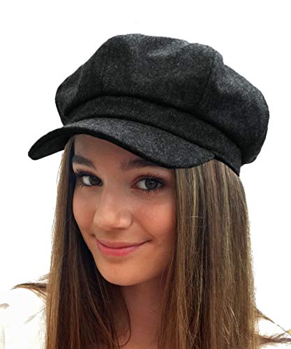 TOSKATOK® - Gorra de Vendedor de periódicos de Baker Boy en Mezcla de Lana para Mujer, 8 Paneles Cover