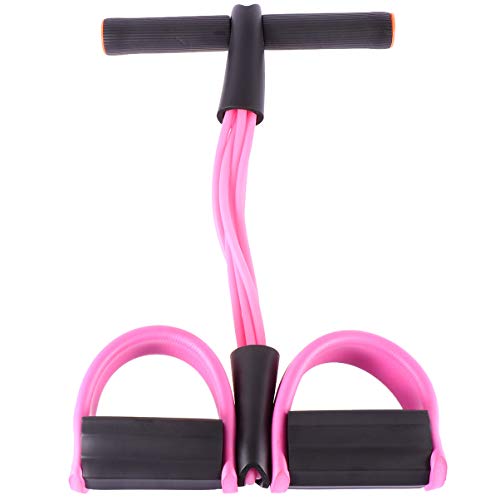 PRETYZOOM Bandas Elásticas de Resistencia para Tirar de La Cuerda con Manija Tirador de Tobillo Equipo de Gimnasia para Ejercicios Abdominales de Entrenamiento Muscular (Rosa)