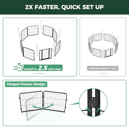 Image of FXW Instant Dog Playpen with RV Step Grid for RV Camping, 24 inch H, 48 Panels | Quick-Setup & Heavy-Duty Play Yard, Helps Close Stair Gaps, Fits 30 inch RV Step Opening, For Puppies & Small Dogs, Patented