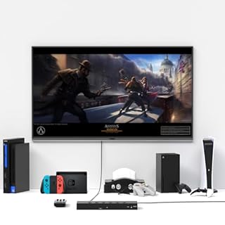 Y.D.F 3 Way HDMI 2.0 Switcher + 2 RCA to HDMI Converter(2 in 1) 2 Way AV Composite CVBS Switch to HDMI Adapter Support 4:3/16:9 Switching for N64 NGC Wii Xbox PS2/3/4/5 Xbox Series/ONE Switch