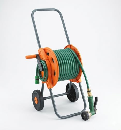 Image of Dolphy Portable Garden Water Hose Pipe Reel Cart with Wheels
