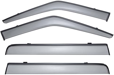 WellVisors Window Visors Wind Deflectors Compatible with Land Rover 2005-2016 LR3 LR4 with Black Trim Rain Guards 3-847LR002