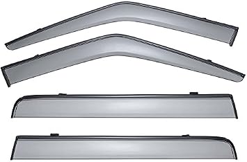 WellVisors Window Visors Compatible with Land Rover 2005-2016 LR3 LR4 | With Black Trims, Wind Deflector Rain Guards, 3-847LR002