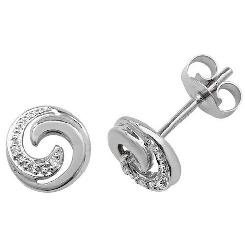 Boucles d'oreilles or blanc 375 et diamant brillant d'exception pour femme