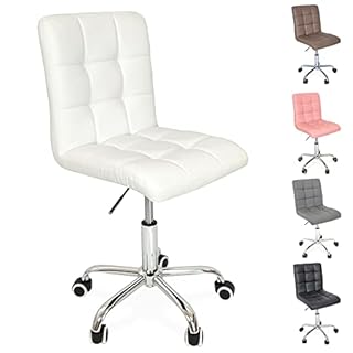 Beltom® Sedia Ufficio Studio Girevole Regolabile in Altezza Perfetta in Camera da Letto scrivania PC e arredo casa - Bianco