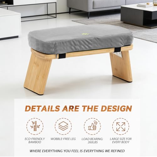Estleys Meditation Bench, Bamboo Meditation Stool, Folding Kneeling Meditation Bench, Seiza Prayer Bench, Prayer Bench with Meditation Cushion, Kneeling Stool(Grey-Bag) by Estleys - Image 6