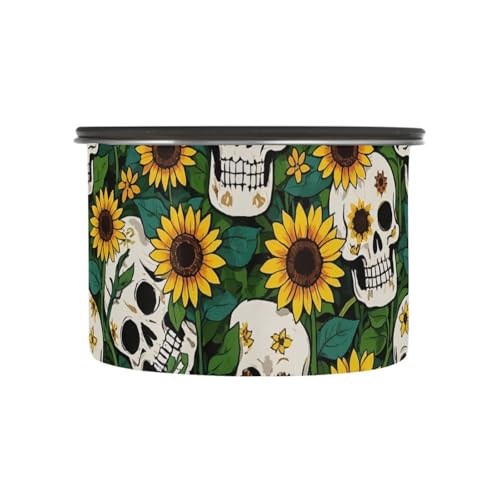 Contenedor de café con diseño de calavera y girasol miniatura 2