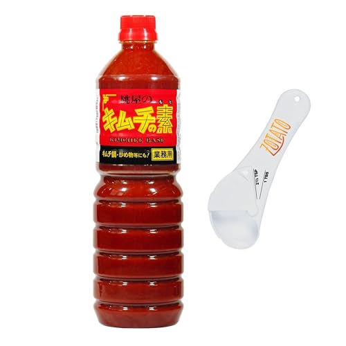 (1 Pack) Kimchee Base 42 OZ Bundle with 5-in-1 Measuring Spoon – Spicy Kimchi Sauce for Korean BBQ, Stir Fry, and Soup – Best Kimchi Seasoning Made in Japan
