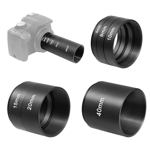 Astromania M42 Extension Tube Kit Telescope with T Thread 5 8 10 15 20 40mm | T2 Extension Tube Metal Construction, Telescope Photo Adapter Astrophotography Accessories, Fit M42 T2 T Ring DSLR/SLR Camera miniatura 1