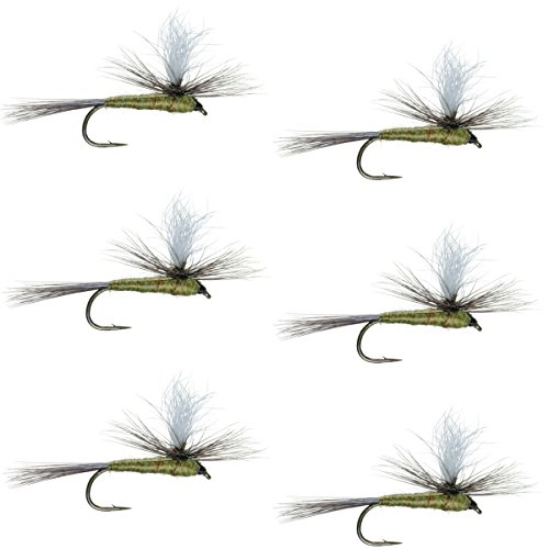 The Fly Fishing Place Parachute Blue Winged Olive BWO Classic Trout Dry Fly Fishing Flies - Set of 6 Flies Size 18