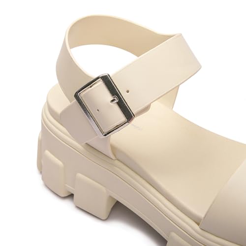 Image of Luffymomo Women's Platform Wedge Sandals | Chunky Heels Ankle Strap Shoes Open Toe Summer Adjustable Sandals, Lug Sole