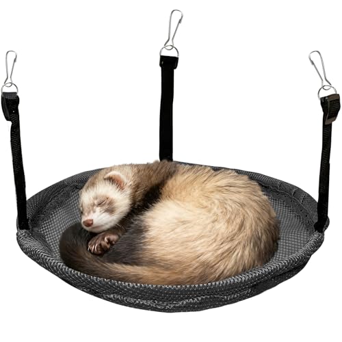 Round Ferret Bed Hammock12 Inch Breathable Mesh Hanging Bed for all Ferret Nation/Midwest Cages Cozy Donut Cuddle Pod for Sleeping Perfect Round Shape for Natural Sleep