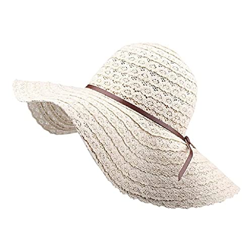 Chapeau en coton pliable anti-soleil à grand bord pour femmes
