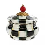 MacKenzie-Childs Enamel Squashed Pot Canister-Courtly Check