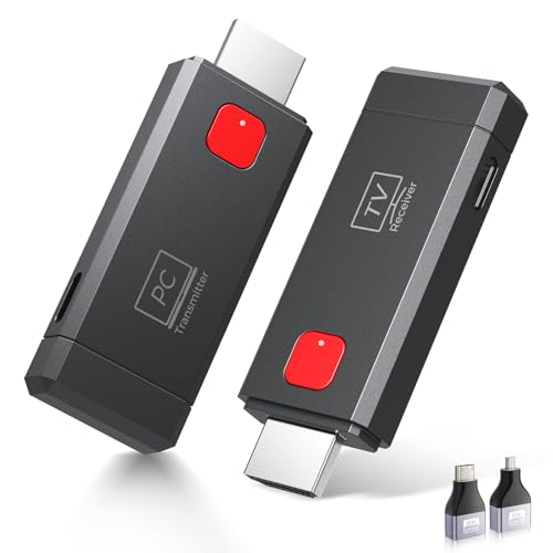 Image of Plug & Play Wireless HDMI Transmitter and Receiver: HD Wireless HDMI Cable for MacBook Laptop & PC Display on TV & Projector During Meeting & Travel