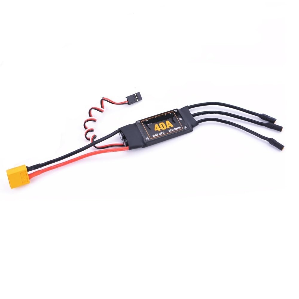 40A bezszczotkowy elektroniczny regulator prędkości ESC 2-4S z głowicą bananową 5V 3A UBEC 3,5 mm pasuje do RC FPV Quadcopter samoloty helikoptera (1 x 40 A ESC XT60)