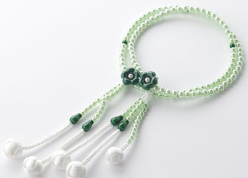金剛堂 女性用念珠【フロル】カラフル念珠/数珠/S/ 8寸/プラスチック製/創価学会/SGI/ピンク (グリーン)