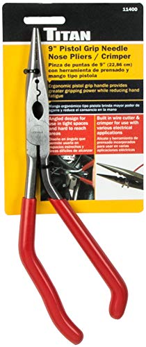 Alicates de punta de aguja Titan de 9 pulgadas con funcion de crimpadora para cables 6