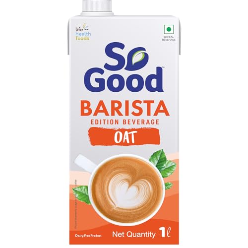 So Good Plant Based Oat Barista Edition Beverage 1 L | No Preservatives | Zero Cholesterol | Dairy Free| Rich Creamy Frothy for that perfect cup of Coffee/Tea/Smoothies