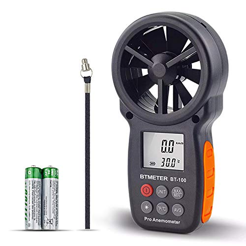 BTMETER BT-100 Handheld Anemometer Digital Wind Speed Meter Gauge for HVAC CFM Tester