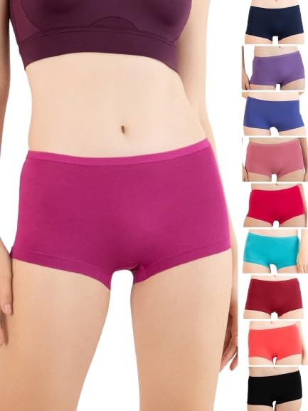 Women's Boy Shorts Panty | High Coverage 100% Cotton Panty Set for Women |Mid Waist Boyleg Panty |Panties for Women Full Coverage-image-31