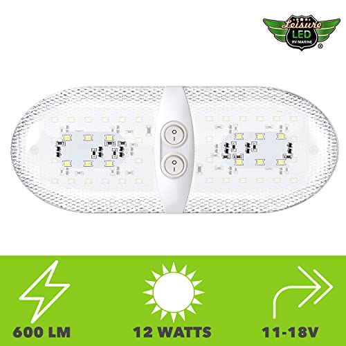 Leisure Led 5 Pack Euro Double Dome Light Fixture 600 Lumen 12V Cool White 2835 Smd Leds, Interior Light For Rv Camper Trailer Motorhome 5Th Wheel (Cool White 6000-6500K, 5-Pack) #TOP4