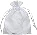 Yunko 50pcs Sheer Organza Drawstring Pouches Gift Bags White Color 6x9 Inches