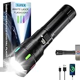 Rechargeable Flashlight High Lumens 90,000,5 Modes Super Bright LED Flash light with Magnetic Tail,high powered 1000m Long Range linternas,Strong USB C LCD Display Torch Light,IPX54 for Camping Hiking