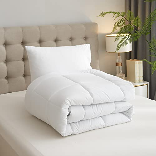 Bedtreat Twin Size Comforter Set - White Bed Set 2 Pieces, Comforter, Pillowcases #TOP2