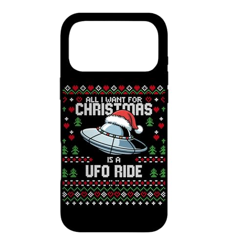 Alien UFO Ride Abduction �N���X�}�X �A�O���[�N���X�}�X�Z�[�^�[ �X�}�z�P�[�X iPhone 17 Pro Max �p