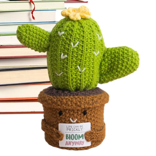 Generico Cactus All'Uncinetto Positivo - Pianta Cucita a Mano per Bambini | Per Collezionisti, Bambini Sensibili e Adulti Appassionati Di Mindfulness